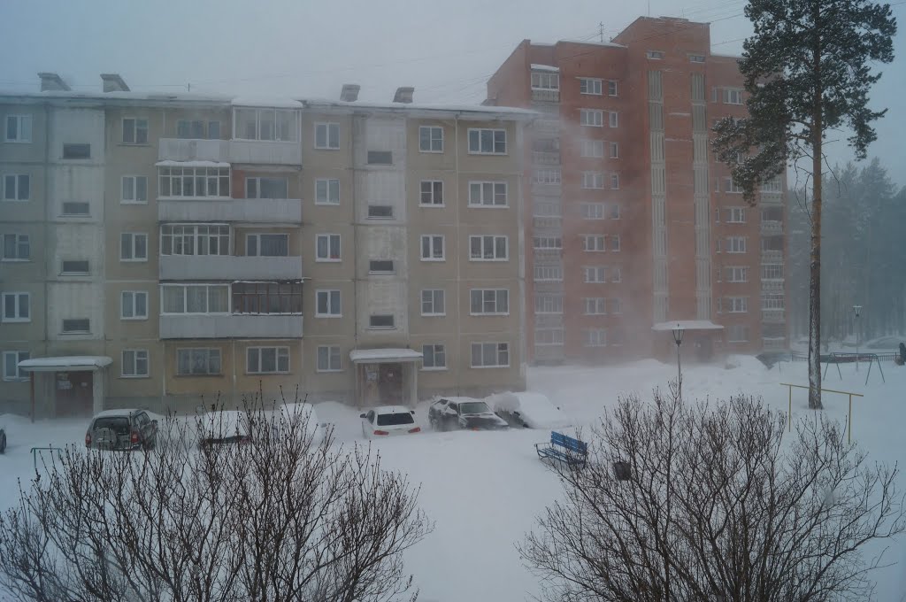 Снежная вьюга 8 марта 2013, Трехгорный