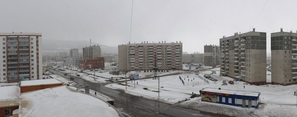 Миасс, р-н Комарово. Март 2010. Панорама. / Miass, Komarovo district. March 2010. Panorama., Миасс