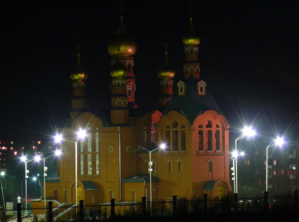 Церковь ночью, Краснокаменск