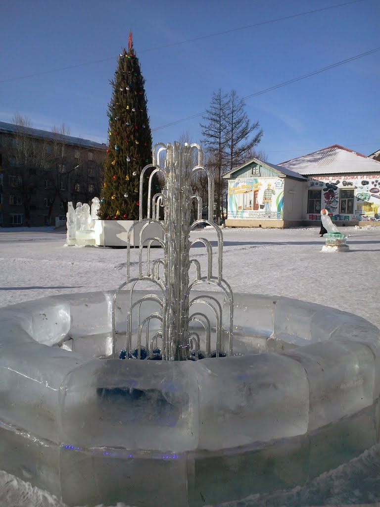 зимний фонтан  winter fountain, Хилок