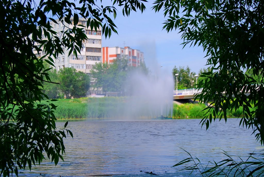 Фонтан в реке. Fountain in the river, Шемурша