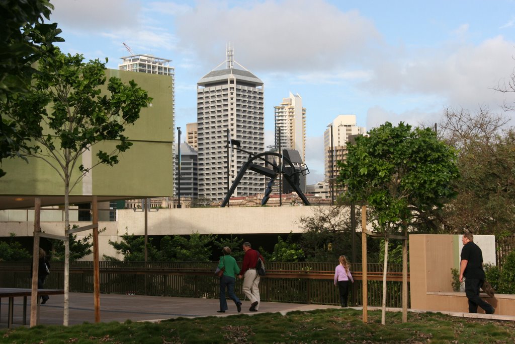 Brisbane CBD from Queensland State Library, Southbank, Брисбен
