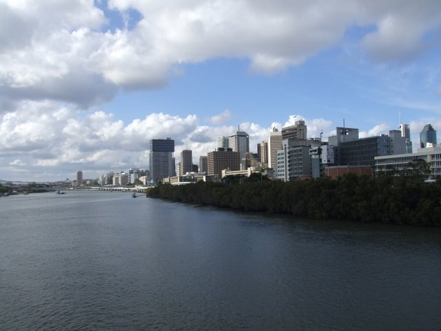 0592 Brisbane, City Centre as seen from Footbridge, Брисбен
