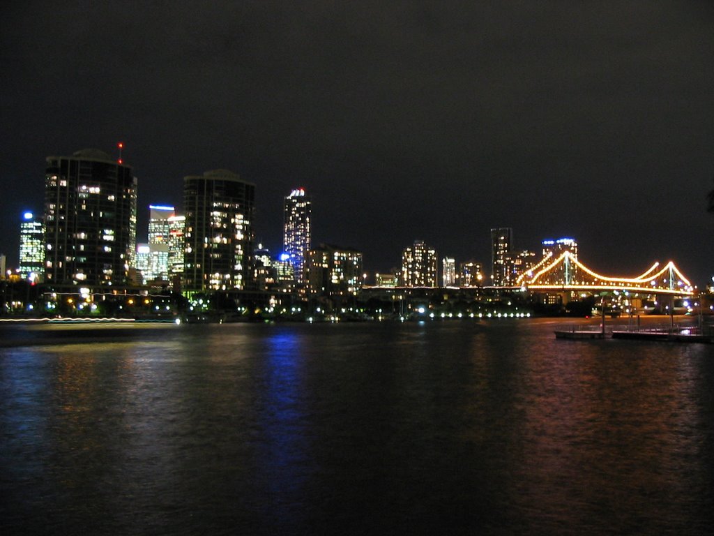 Story Bridge at night, New Farm, Brisbane, Брисбен