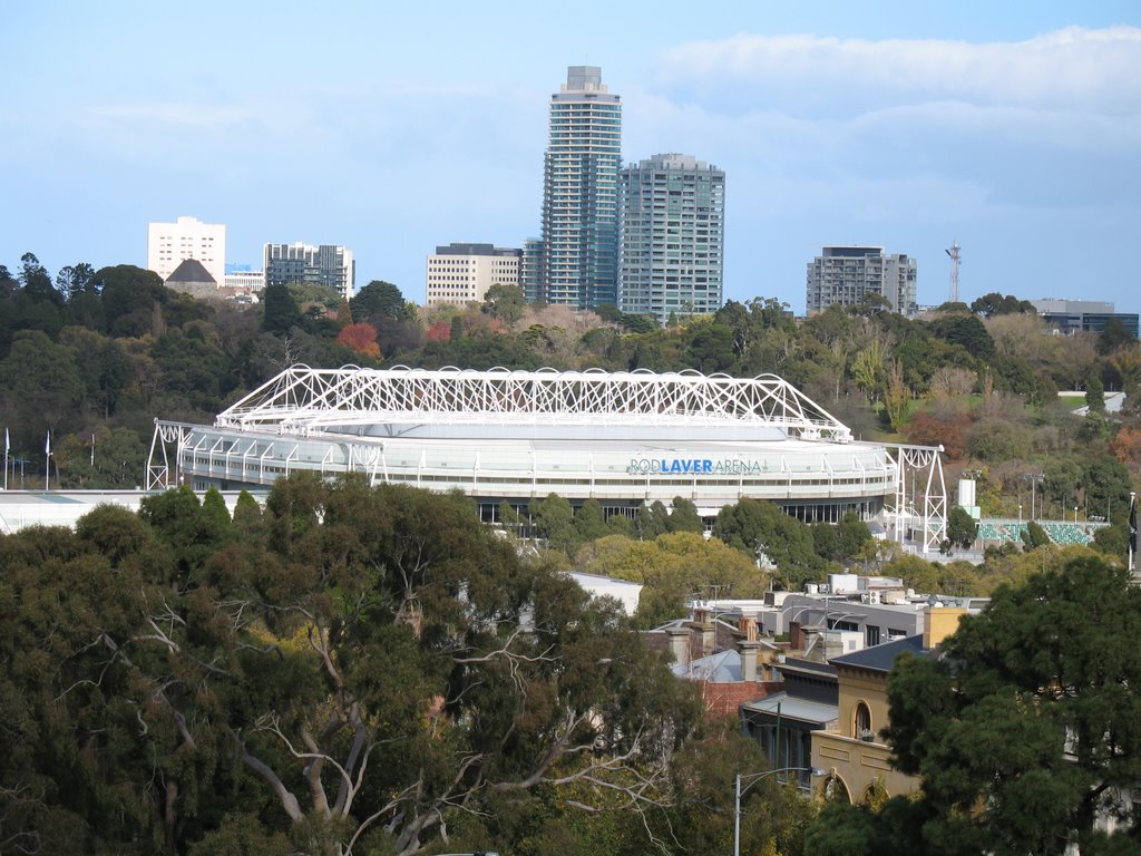 The Rod Laver arena. From the Hilton hotel in Melbourne, Мельбурн