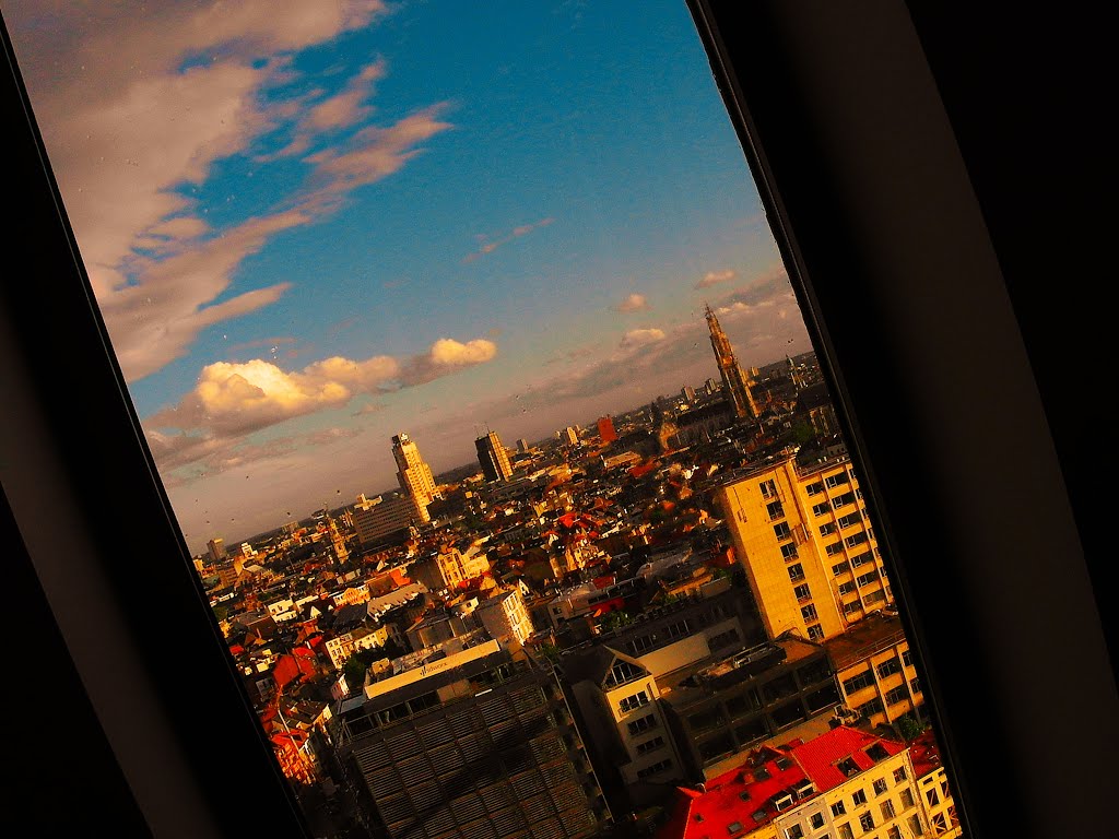 Antwerp in the evening rays, from the window of Museum aan de Stroom. / Вечер во Фландрии, Антверпен