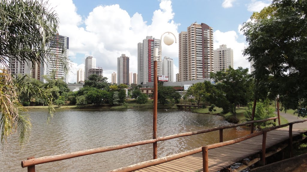 Lago Igapó e edificações no Bairro Palhano - Londrina - Paraná - Brasil, Лондрина