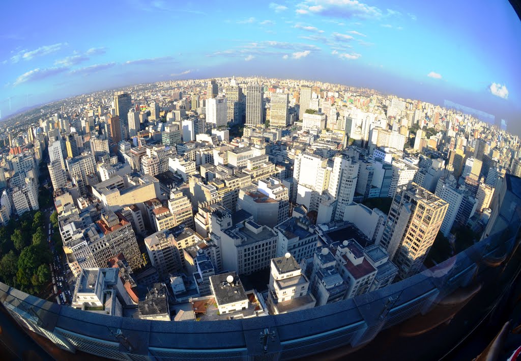 Visão em grande angular a partir do Terraço do Edifício Itália - São Paulo - SP - Brasil, Барретос