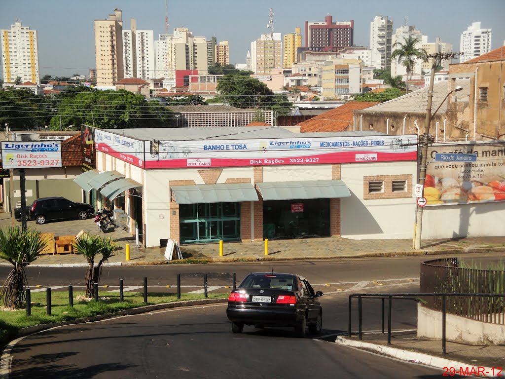 Centro da cidade de Catanduva visto do viaduto ferroviário da Rua 7 de Setembro, Катандува