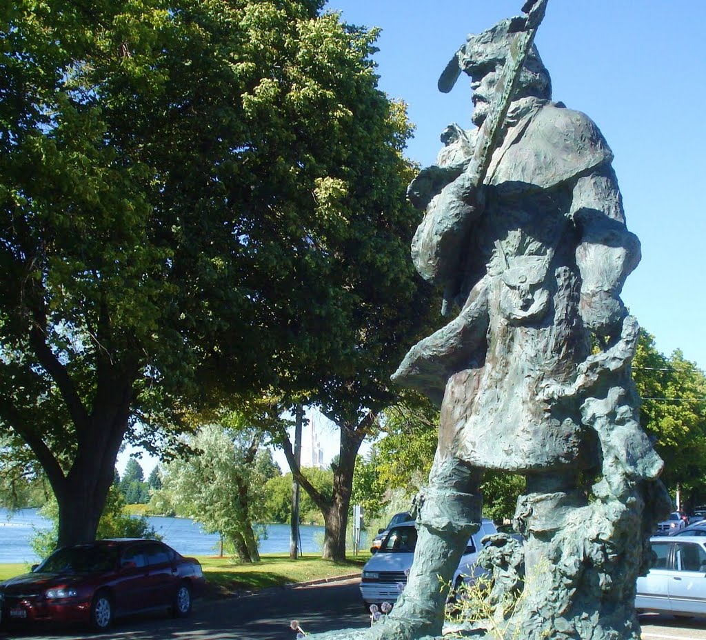 Snake River Trapper statue in Idaho Falls, Айдахо-Фоллс