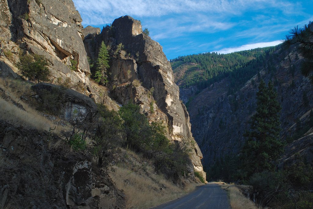 The Salmon River road upstream from Riggins, Idaho, Барли