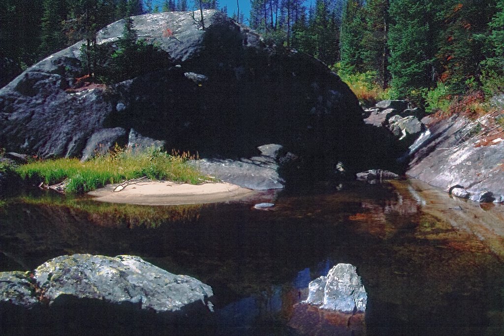 A quiet pool in Loon Creek. Lick Creek Mountains, Маунтейн-Хоум