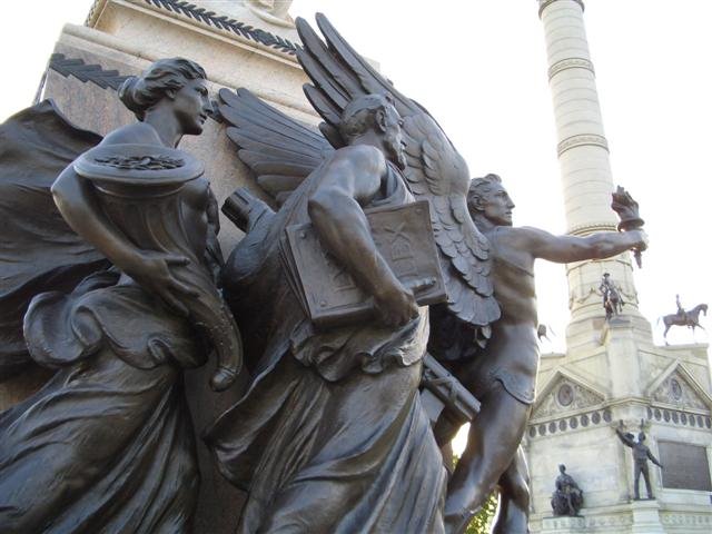 Knowledge,Legislature,Financial Prosperity; life-size bronzes, Allison Monument, Des Moines,IA, Де-Мойн
