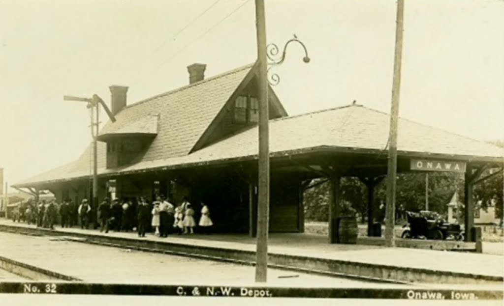 Onawa, Iowa Train Depot early 1900s, Онава