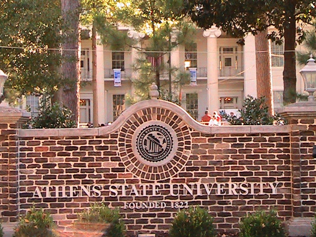 Sign for Athens State University, Атенс