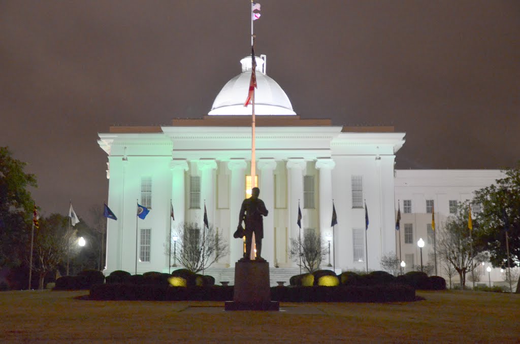 Alabama State Capitol - South Wing (night), Монтгомери