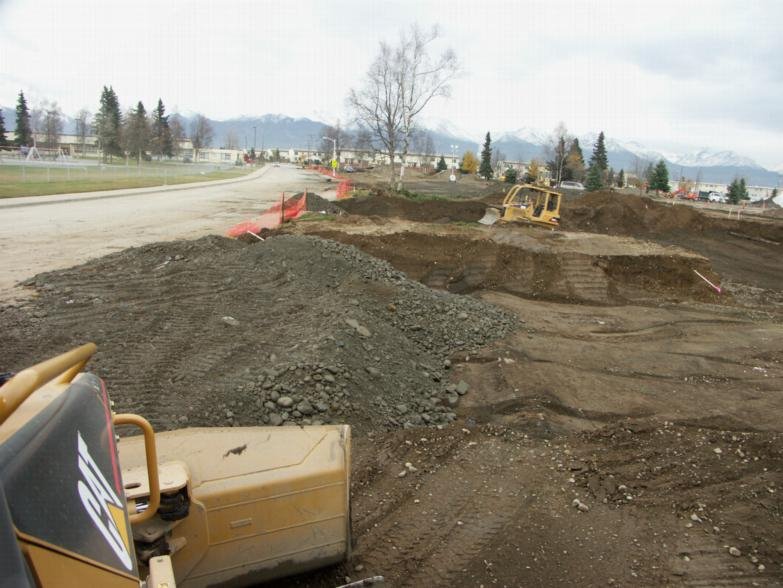 2005 Elmendorf AFB Housing - Filling in the new building foundations, Анкоридж