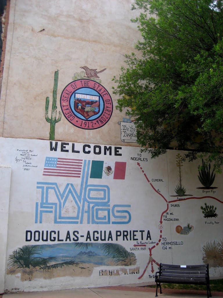 Art mural «Welcome Two Flags», Douglas, Arizona, Пиртлевилл