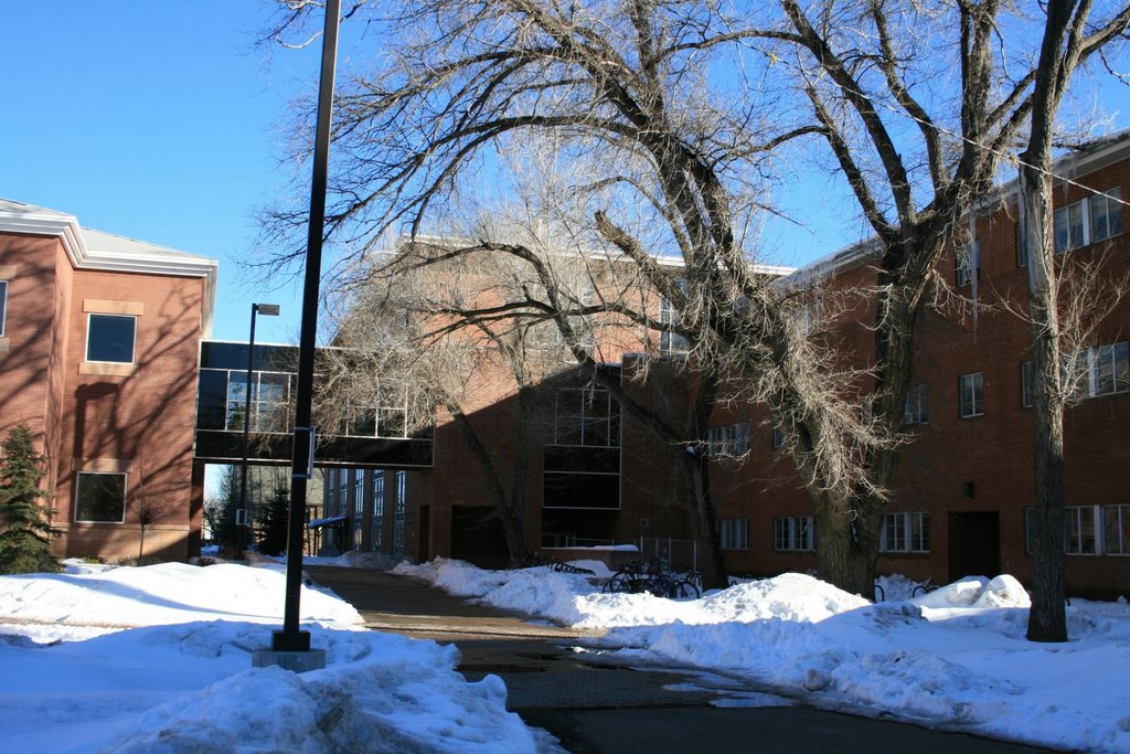 Northern Arizona University - Physical Sciences building (right) and the Wettaw Biology and Biochemistry building, Флагстафф