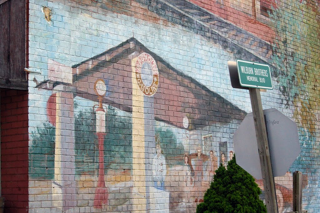 2010, Hardy, Ar, USA - wall mural, Харди