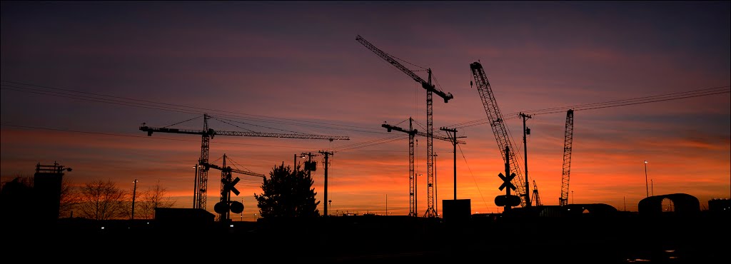 Sunset over the Pontoon construction site - 201401LJW, Абердин