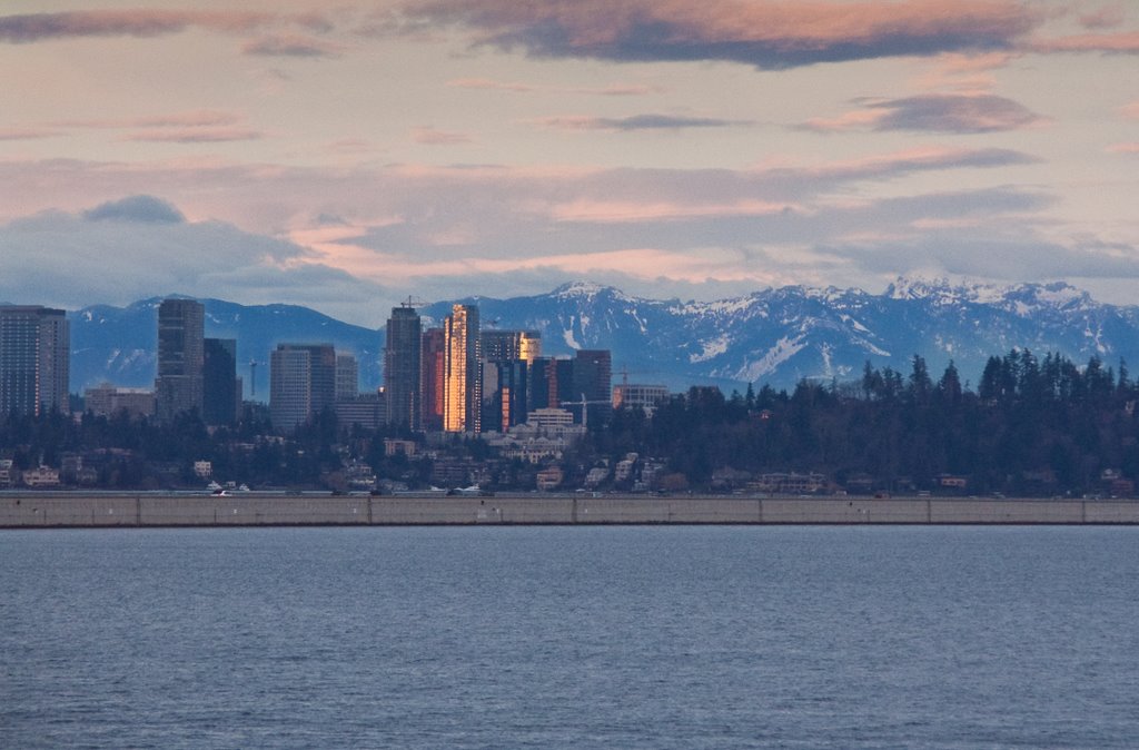 Downtown Bellevue from Seattle at sunset, Медина