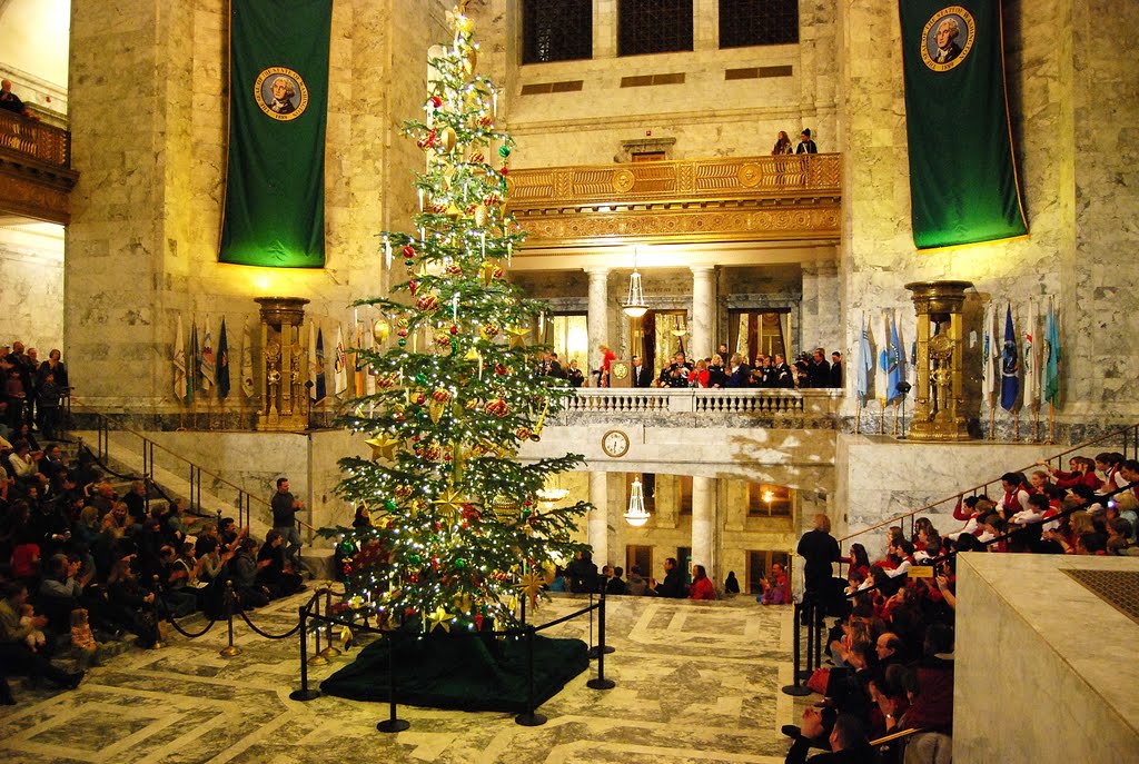Christmass tree lighting ceremony, Washington State Capitol, 2011, Олимпия
