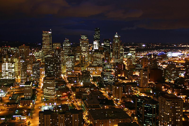Seattle Financial District by Night, Сиэттл