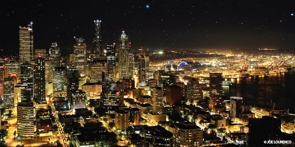SEATTLE DOWNTOWN FROM SPACE NEEDLE, Сиэттл