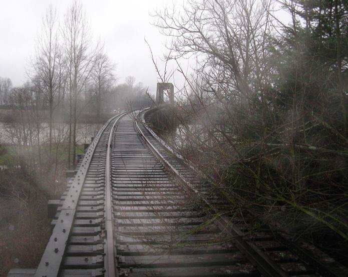 Railroad tracks on a soggy day, Сноухомиш