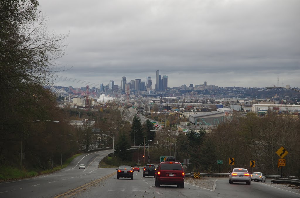 View on downtown Seattle from 1st Avenue South., Уайт-Сентер
