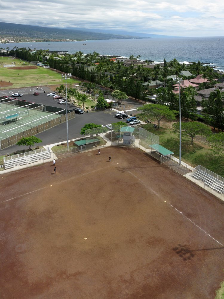 Old Kona Airport Park Baseball Diamond, taken from a kite, Каилуа