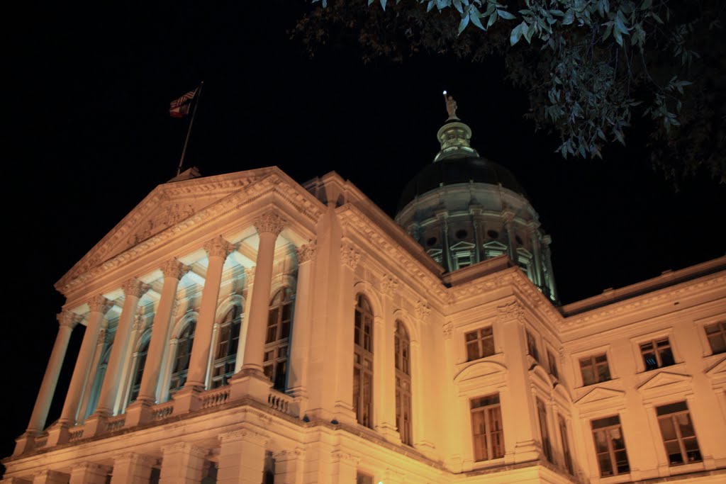 Georgia State Capitol at Night, Atlanta, Georgia, Атланта