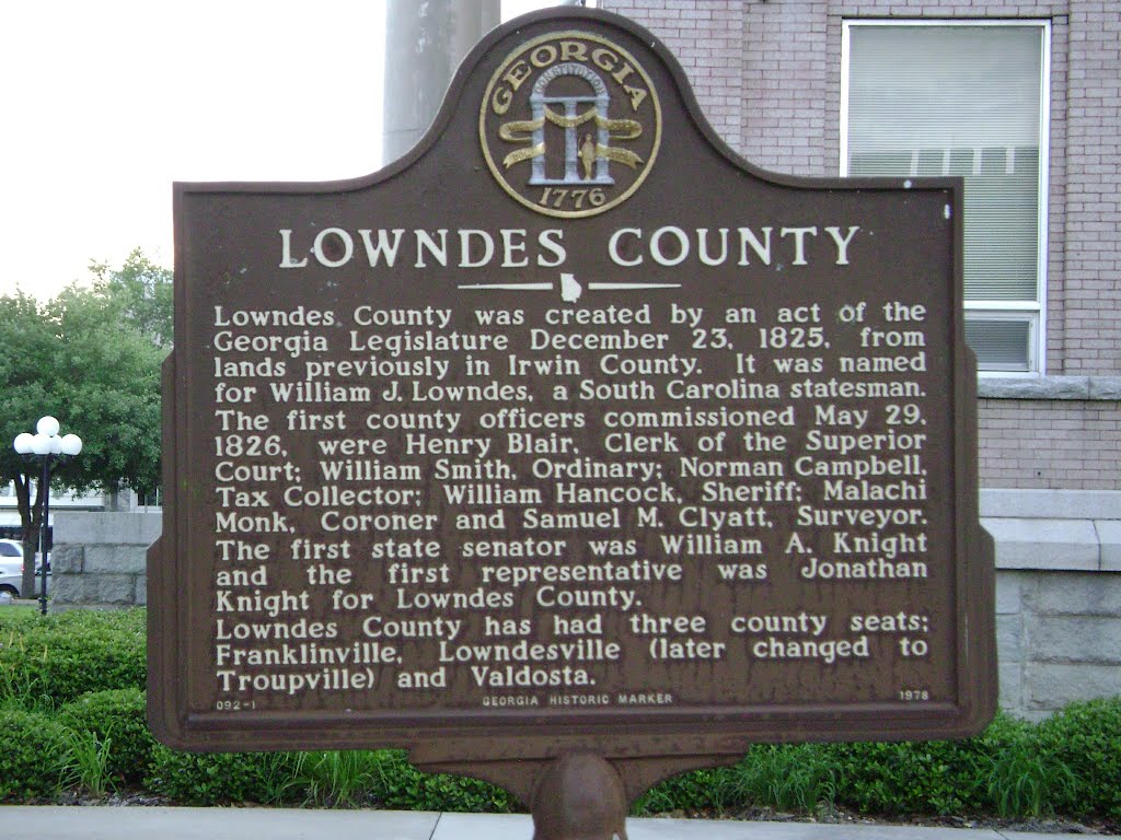 Lowndes County Historical Marker, Валдоста