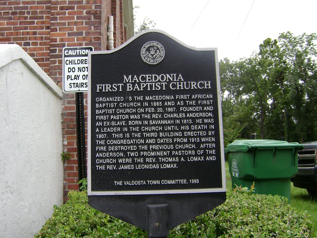 Macedonia First Baptist Church Historic Sign, Валдоста