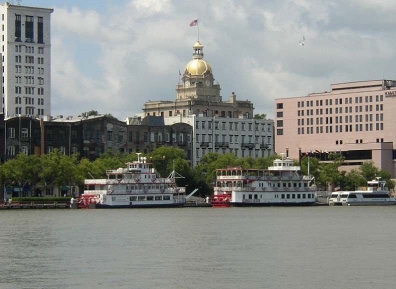 River front, Savannah, Georgia, Саванна
