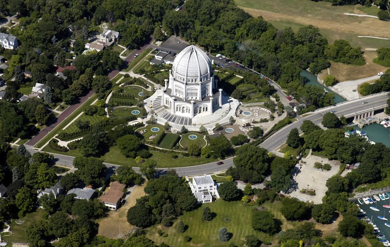 Bahai Temple, aerial view, Еванстон