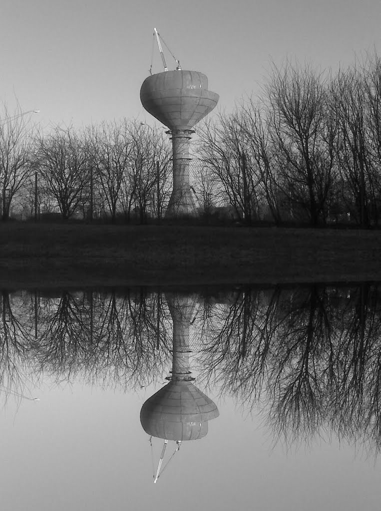 Water Tower Construction Reflection, Норт Риверсид