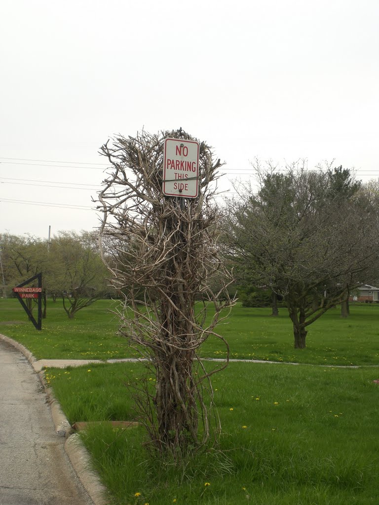 Overgrown Sign Outside Winnebago Park, Парк Форест