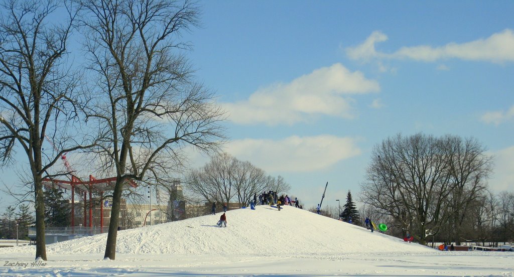 Millrace Park in snow, Колумбус