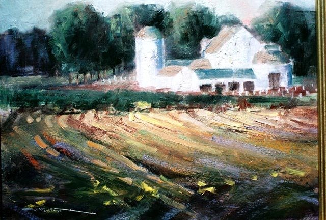 Chris Stuart oil of Traders Point Farm barn, Краус Нест