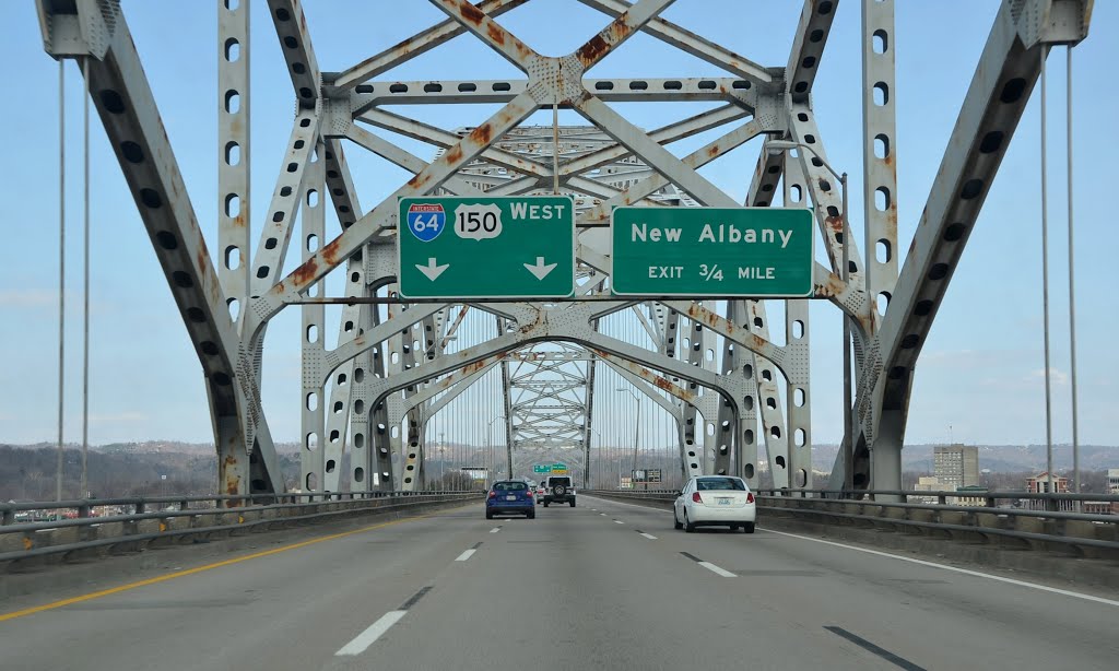 New Albany Exit 3/4 Mile Ahead, Interstate 64, Westbound, Олбани