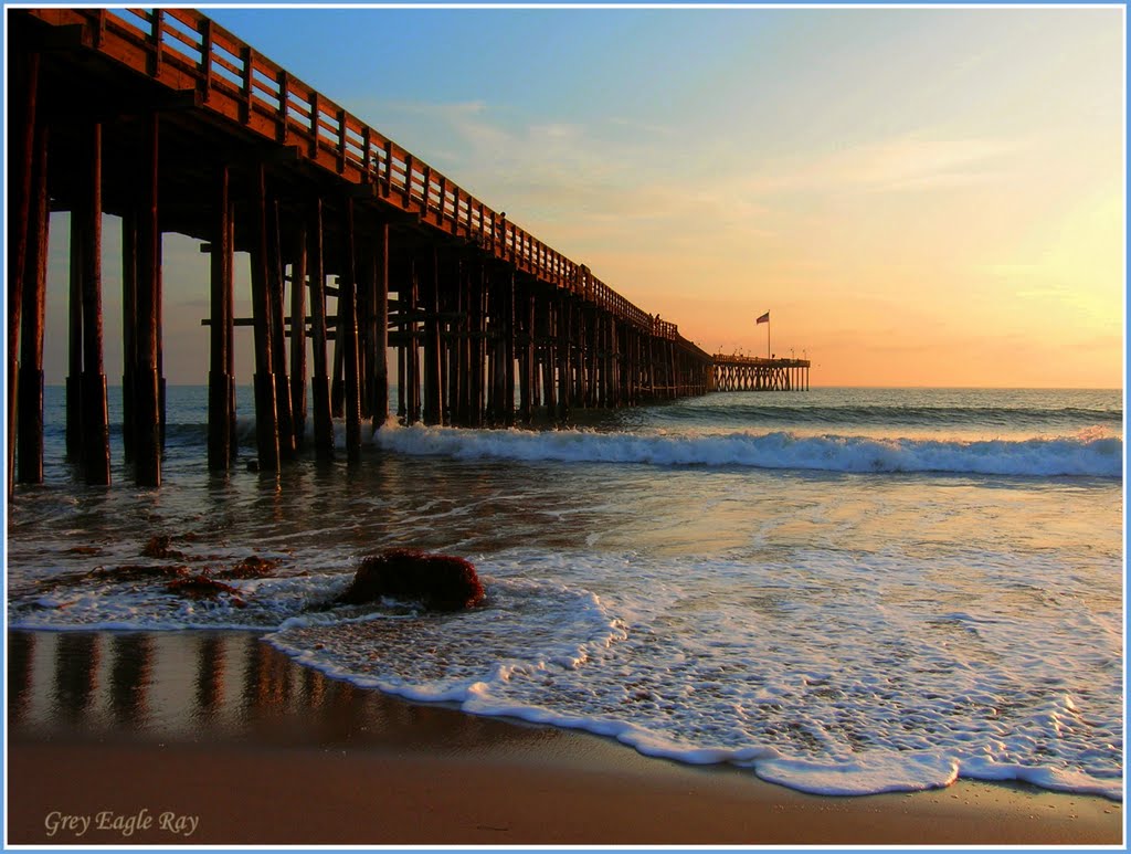 #129 - Ventura Pier supported by 529 Douglas fir Timber pilings., Вентура