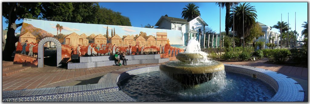 Fountain and fresco-Figueroa Street,Chinese immigrants, in Daily Activities-San Buenaventura CA, Вентура