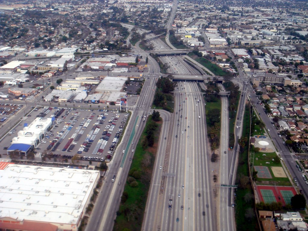 Birds Eye view of San Diego Freeway, Инглвуд
