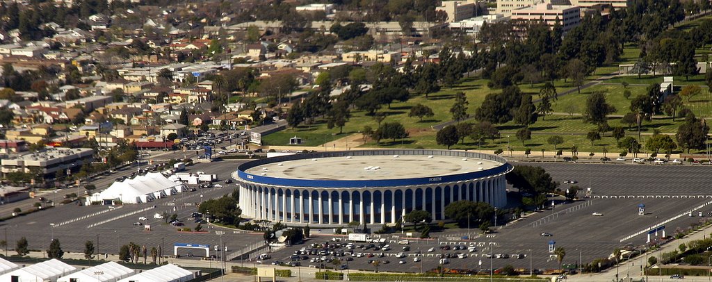 aerial view Los Angeles - The Great Western Forum, Инглвуд