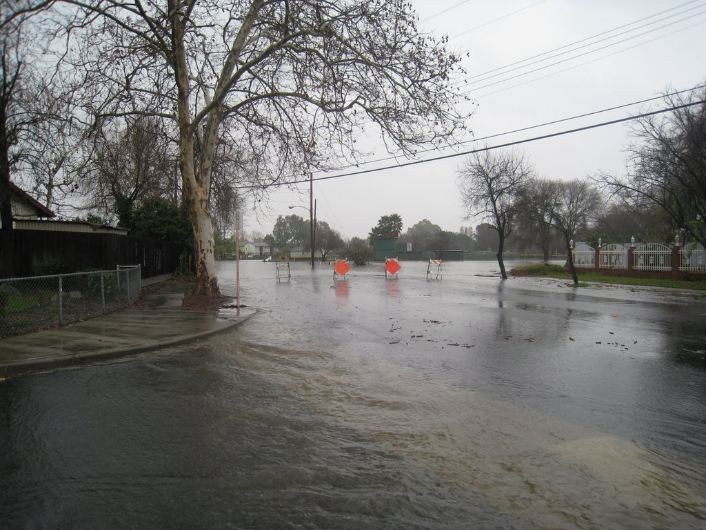 View from Wexford Drive looking towards Olivera Road flooded, Конкорд