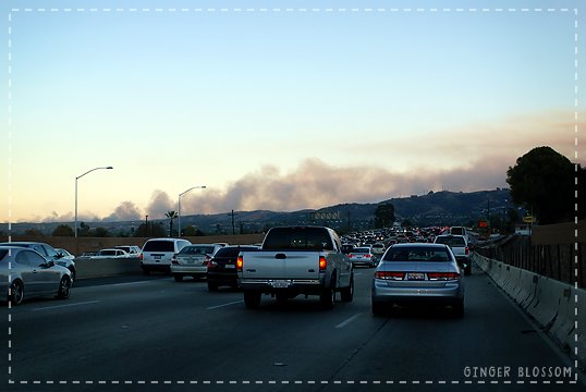 OC fire 11-15-08 view from I-60, Ла-Пуэнте