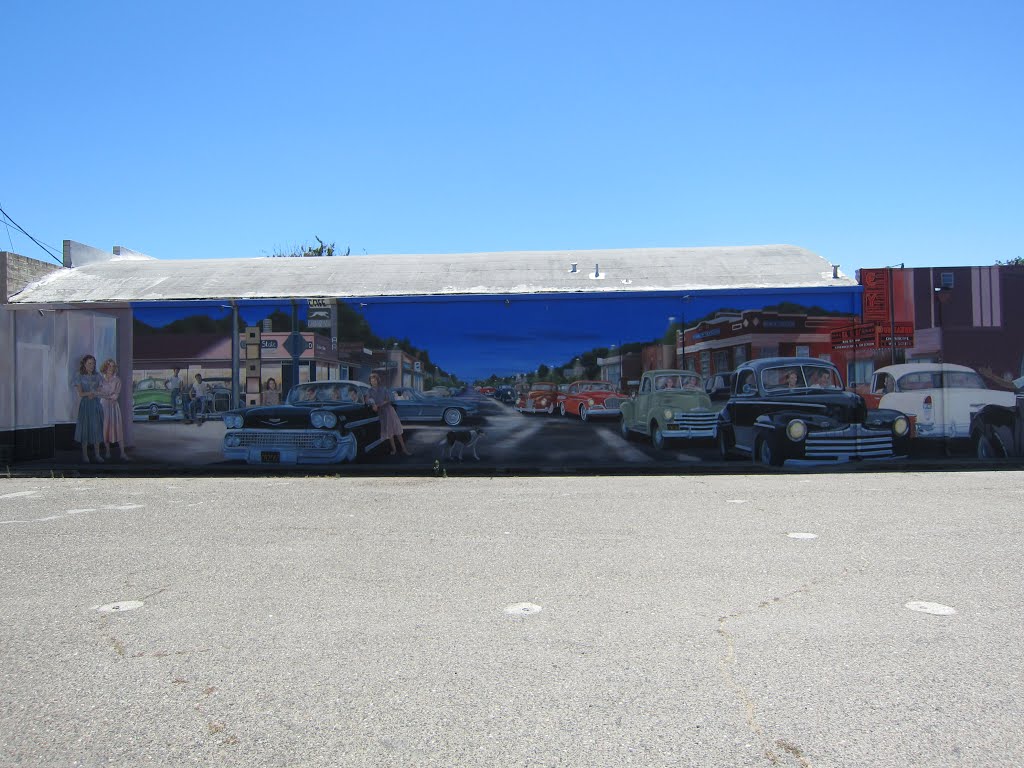"Cruising" Mural (Left Side) in Manteca, California, Мантека