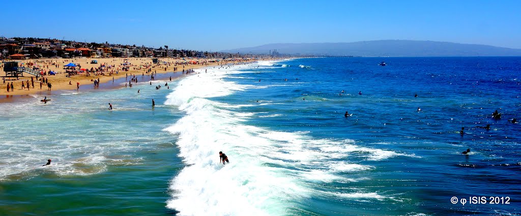 Surfs Up • Looks South at Palos Verdes • Manhattan Beach, Манхаттан-Бич